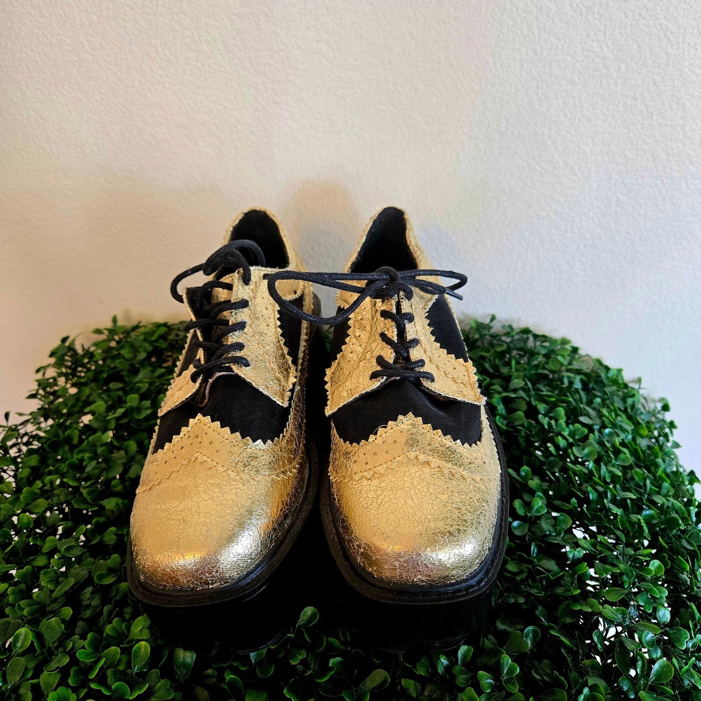 Size 8 – Bumper Gold Mesh Creepers w/ Chunky Platform Sole