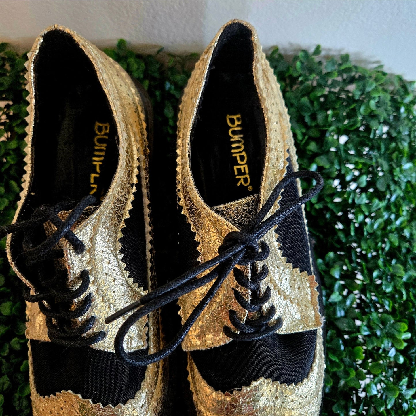 Size 8 – Bumper Gold Mesh Creepers w/ Chunky Platform Sole