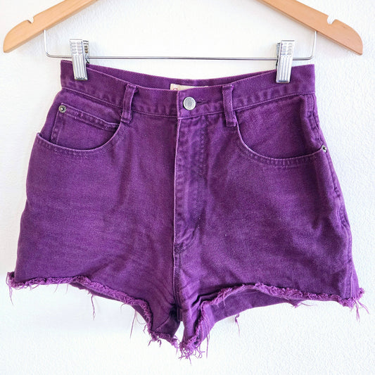 Vintage Great Land Trading Purple Denim High Waist Cut Off shorts