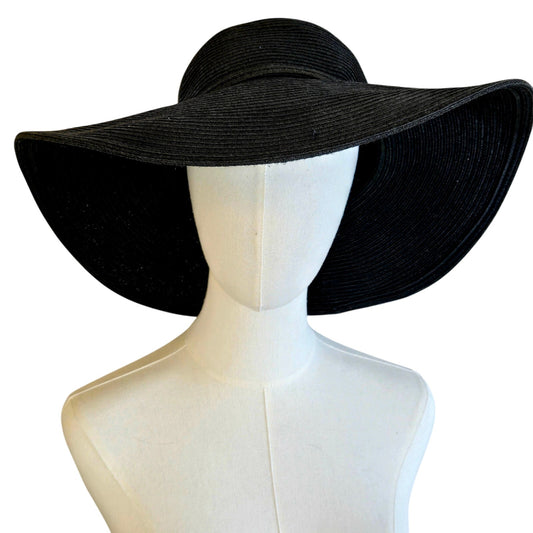 One Size – Sun and Sand Black Wide Brim Sun Hat