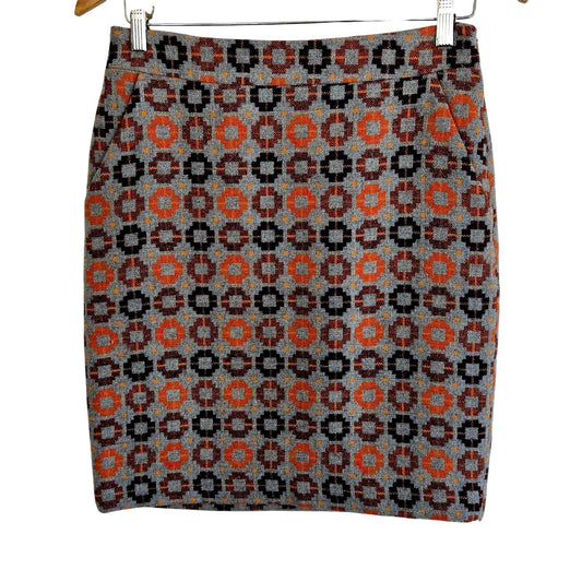 Size S – Gray Geometric Wool Tapestry Mini Skirt by Love 21