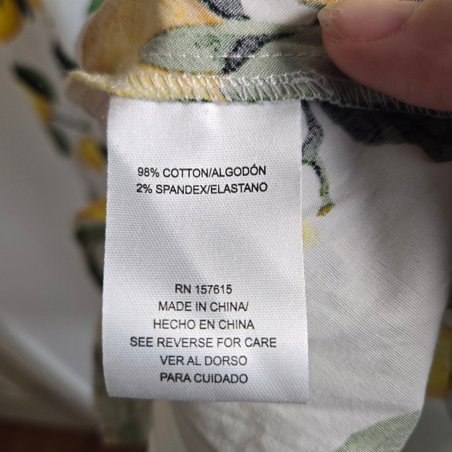 Size Small Cynthia Rowley Lemon Print Button Front Shirt Dress Ruffle Hem