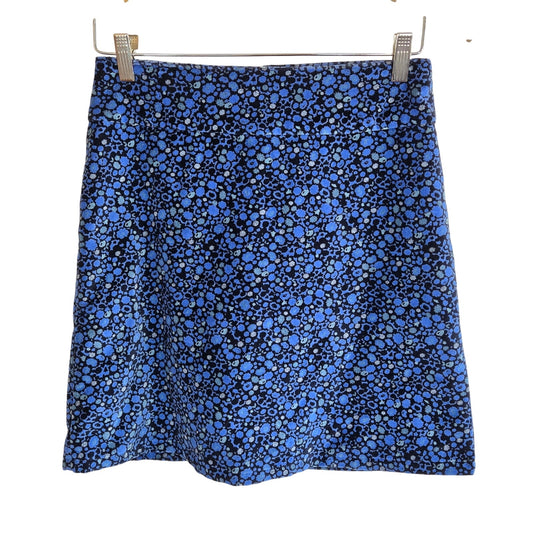 XS–S Fit - Vintage Velvet Mini Skirt by Gap Kids (Holiday 2003) Fit Cobalt Floral Y2K