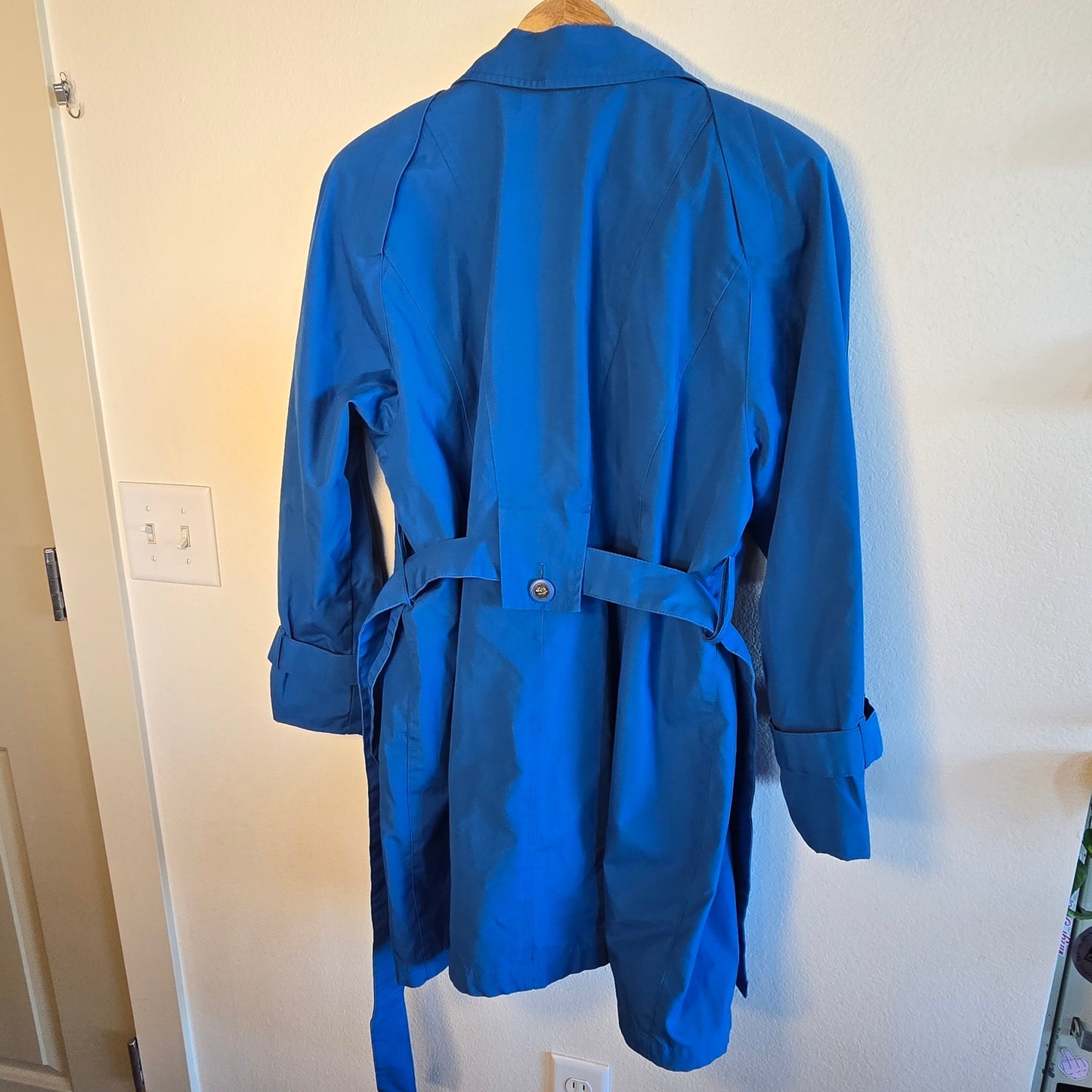 Size 12 – Vintage London Fog cobalt trench coat with belt and crest buttons
