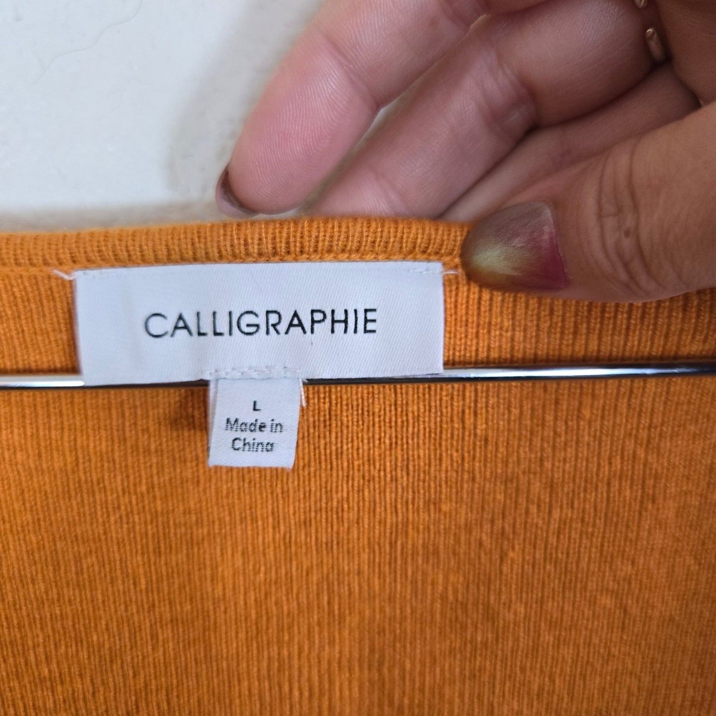 Size L – Calligraphie Mustard Yellow Knit Sweater – Sweetheart Neckline & Balloon Sleeves