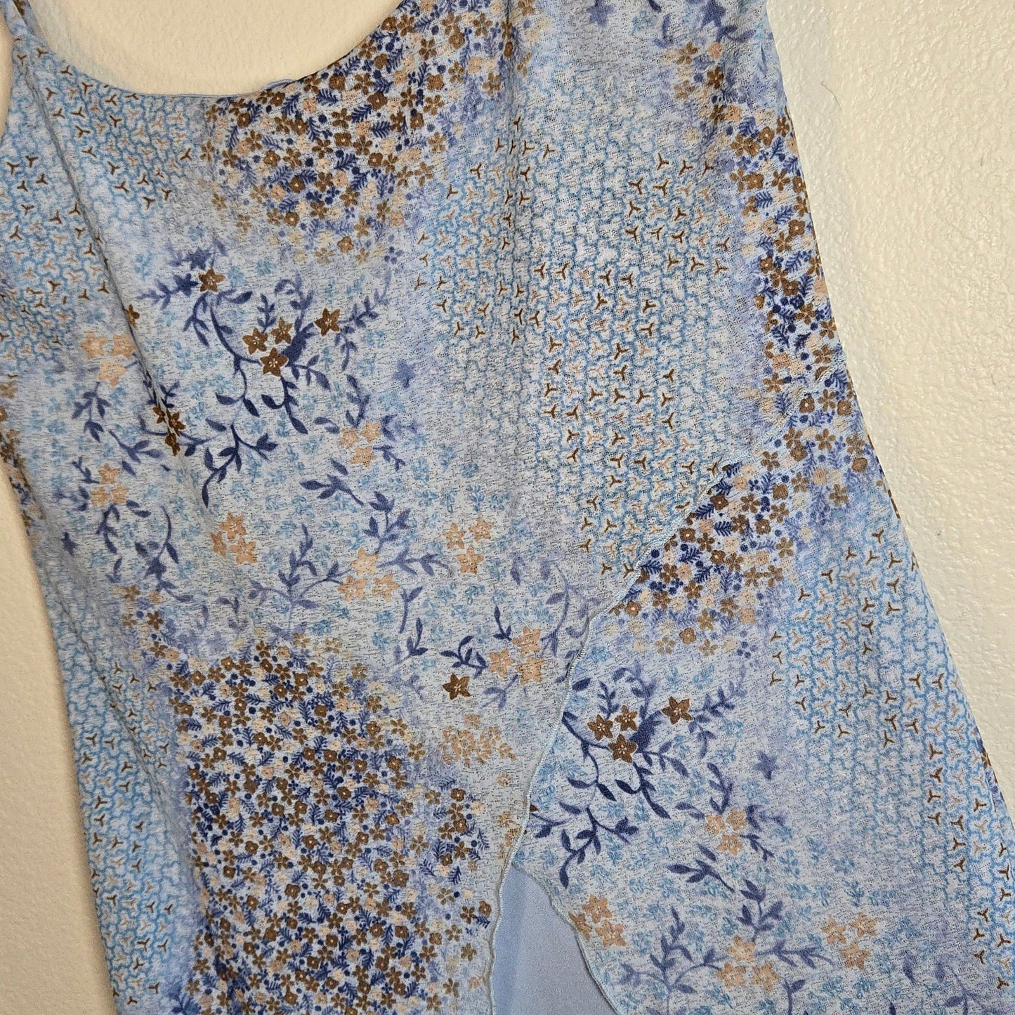 M – Rocket Candy Blue Mesh Overlay Slip Dress (90s/Y2K Vintage)