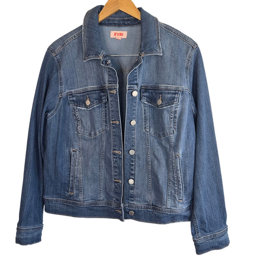Size L - Light Wash Stretch Denim Jacket by EVRI