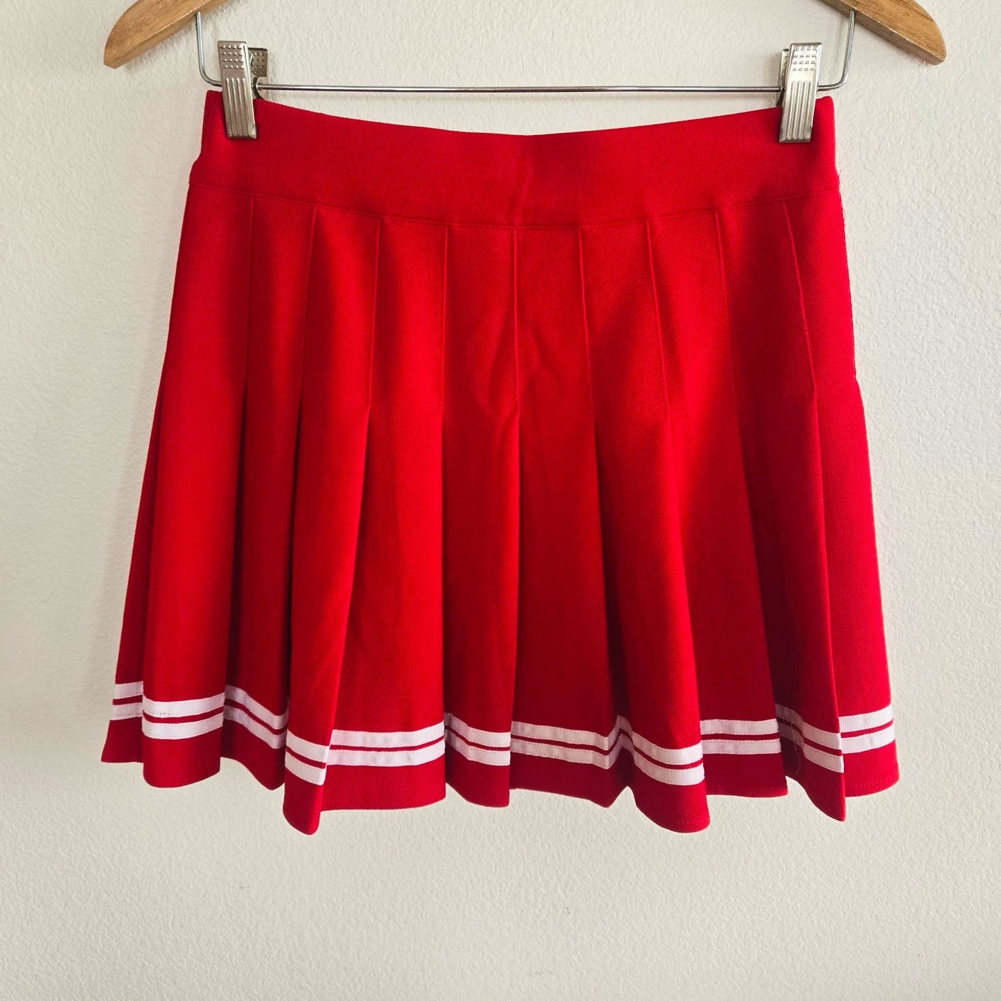 Medium Red Pleated Mini Cheer Skirt