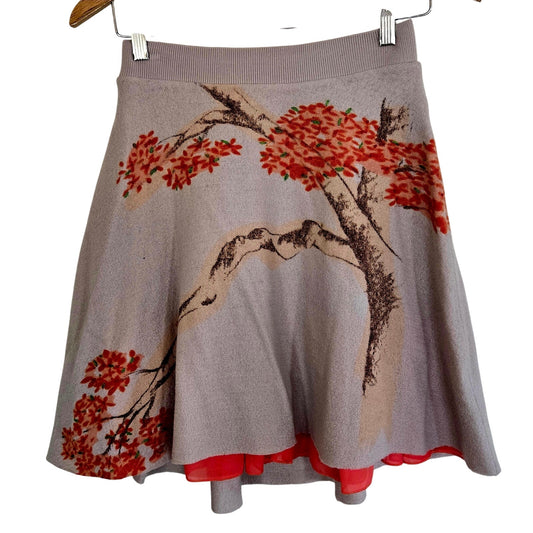 Size S – Cream Embroidered Wool Mini Skirt by Sleeping on Snow