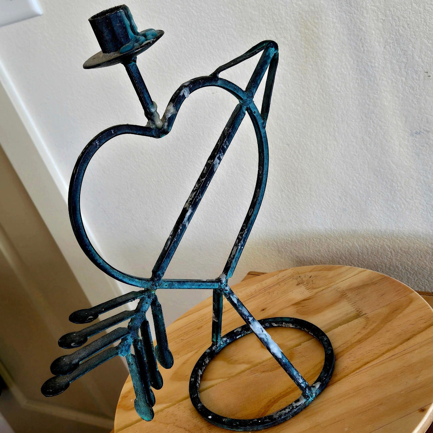 Iron Heart & Arrow Vintage Witchy Candlestick Holder