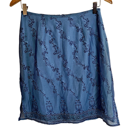 Size 6 Vintage Blue Floral & Paisley Overlay Skirt – Heart and Soul