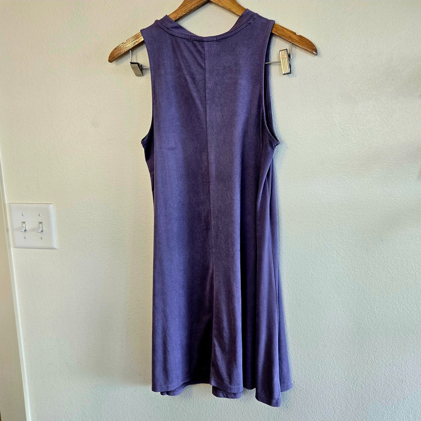 Size M – Faux Suede Lavender Sleeveless Dress