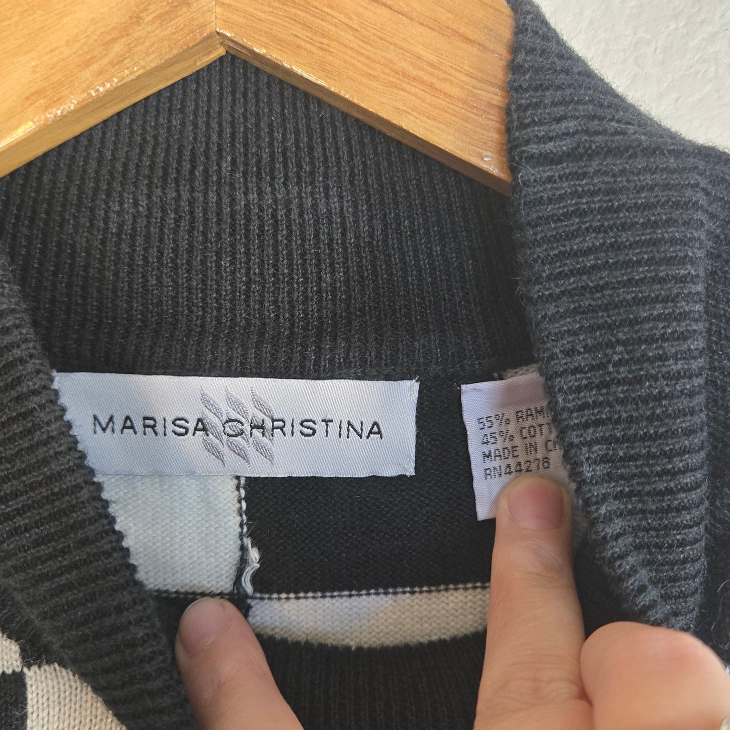 XL Vintage Marissa Christina Knit Balloon Print Turtleneck Tank