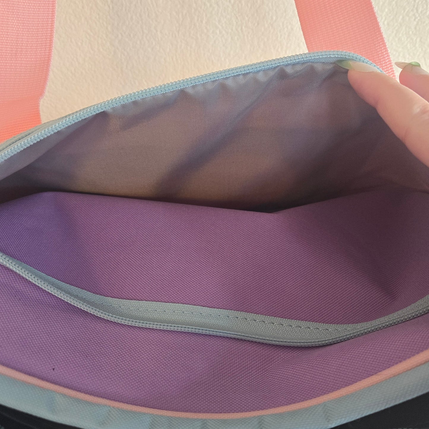 Kawaii Heart Ita Bag Pink & Purple Shoulder Tote – Pin Display Window Bag w/ Coin Purse