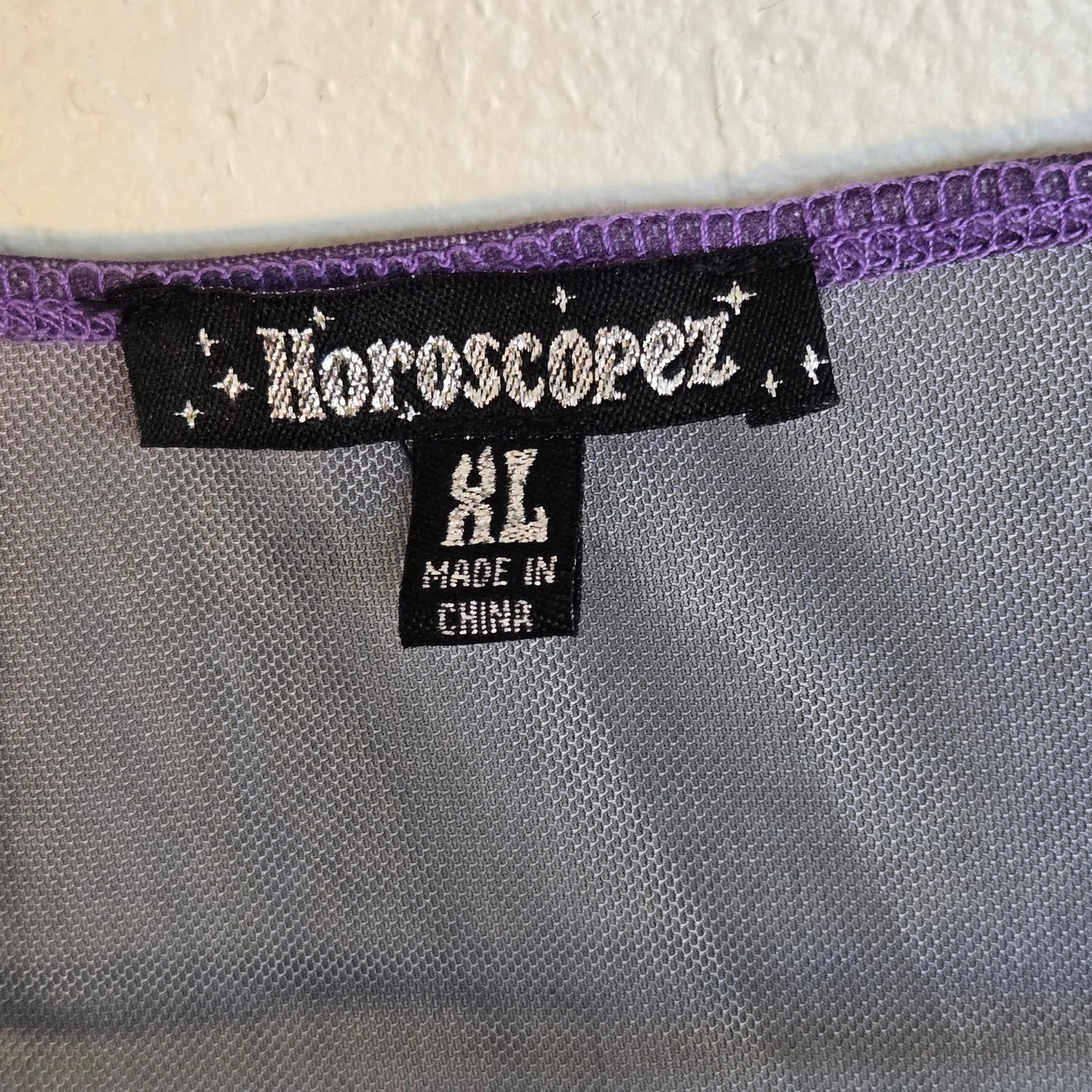 Size XL – Horoscopez Purple & Black Galaxy Mesh Bustier Top