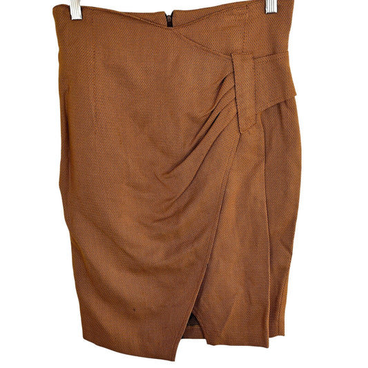 Size EU 42 / US M –  Vintage Tan Wrap Pencil Skirt by Reality – Made in Italy