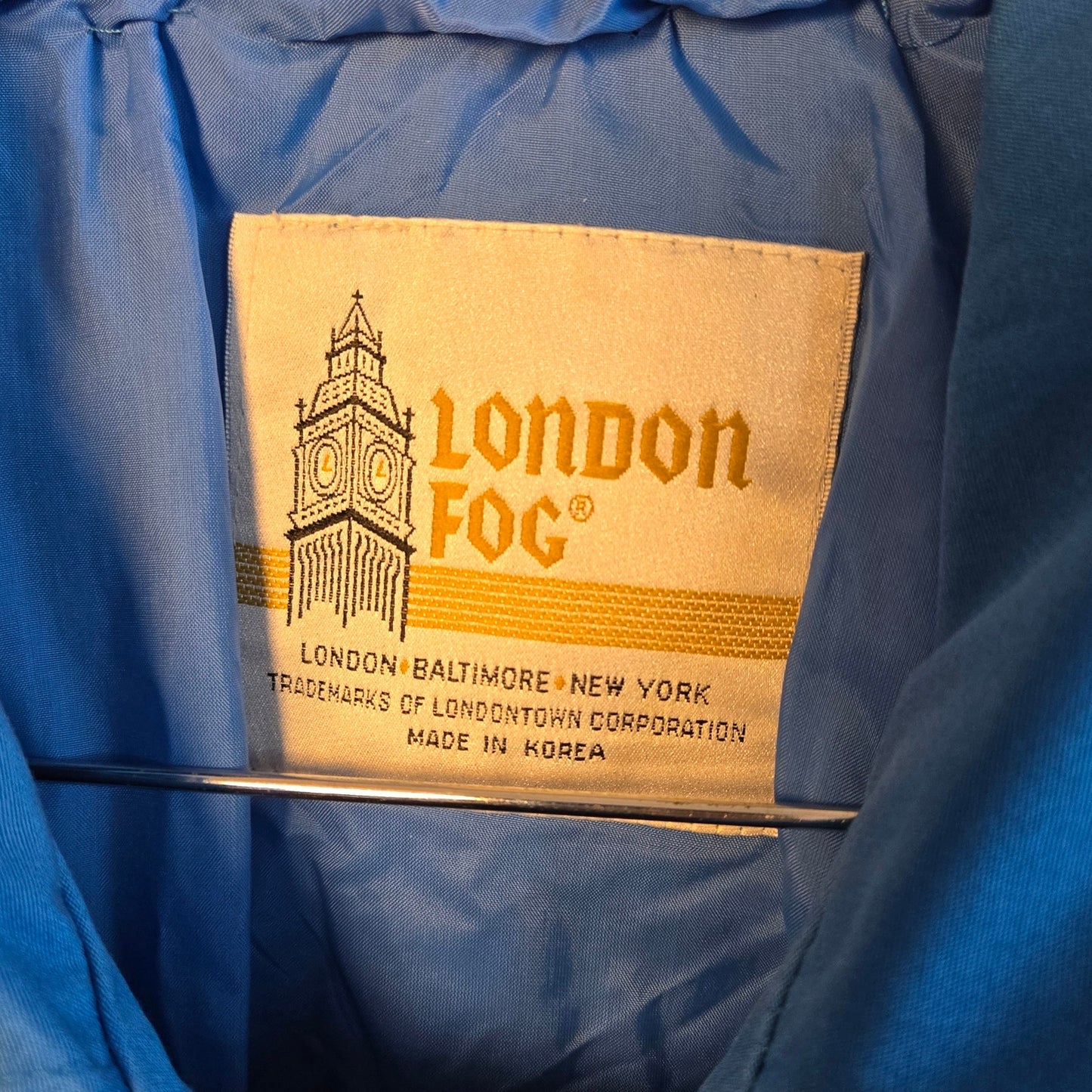 Size 12 – Vintage London Fog cobalt trench coat with belt and crest buttons