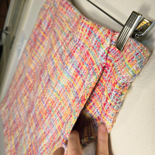 Size 4 Multicolor Tweed Mini Skirt Lined with Pockets