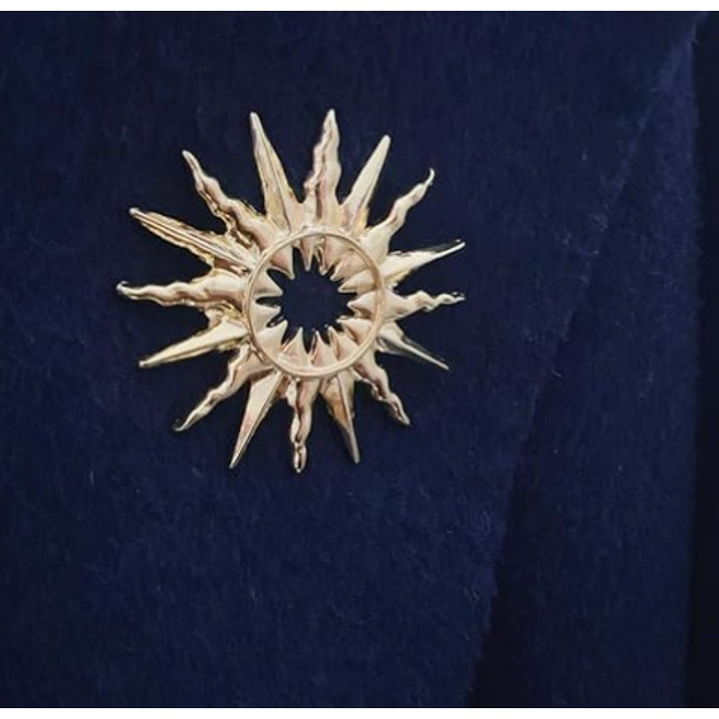 Golden Sun Brooch Pin