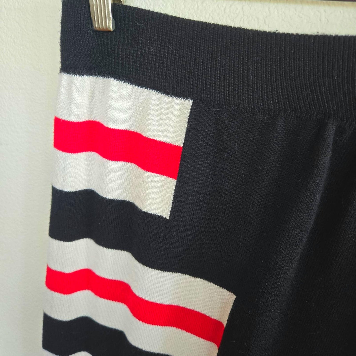 Geometric midi length knit skirt