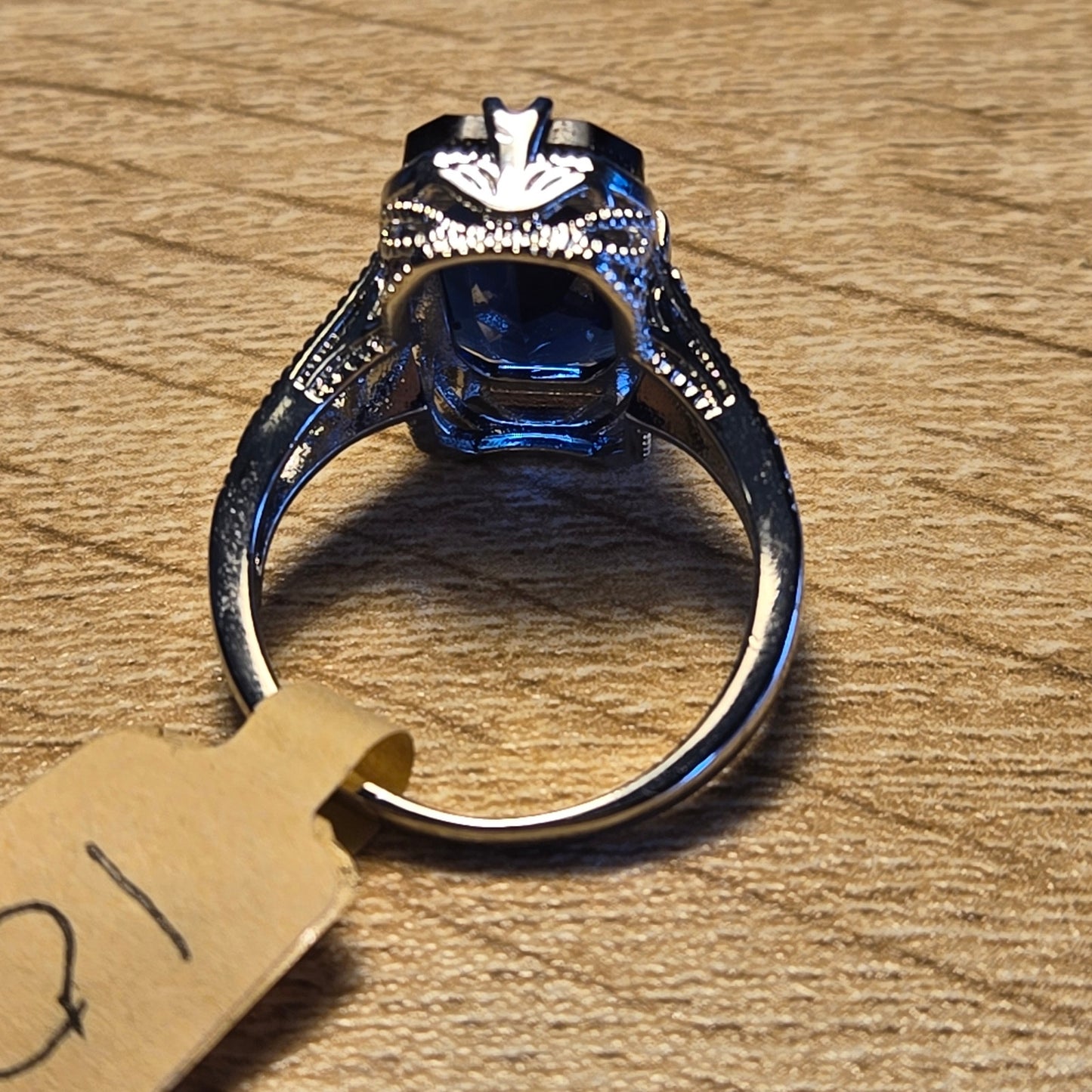 Size 10 S925 Sapphire style Cocktail Statement Ring