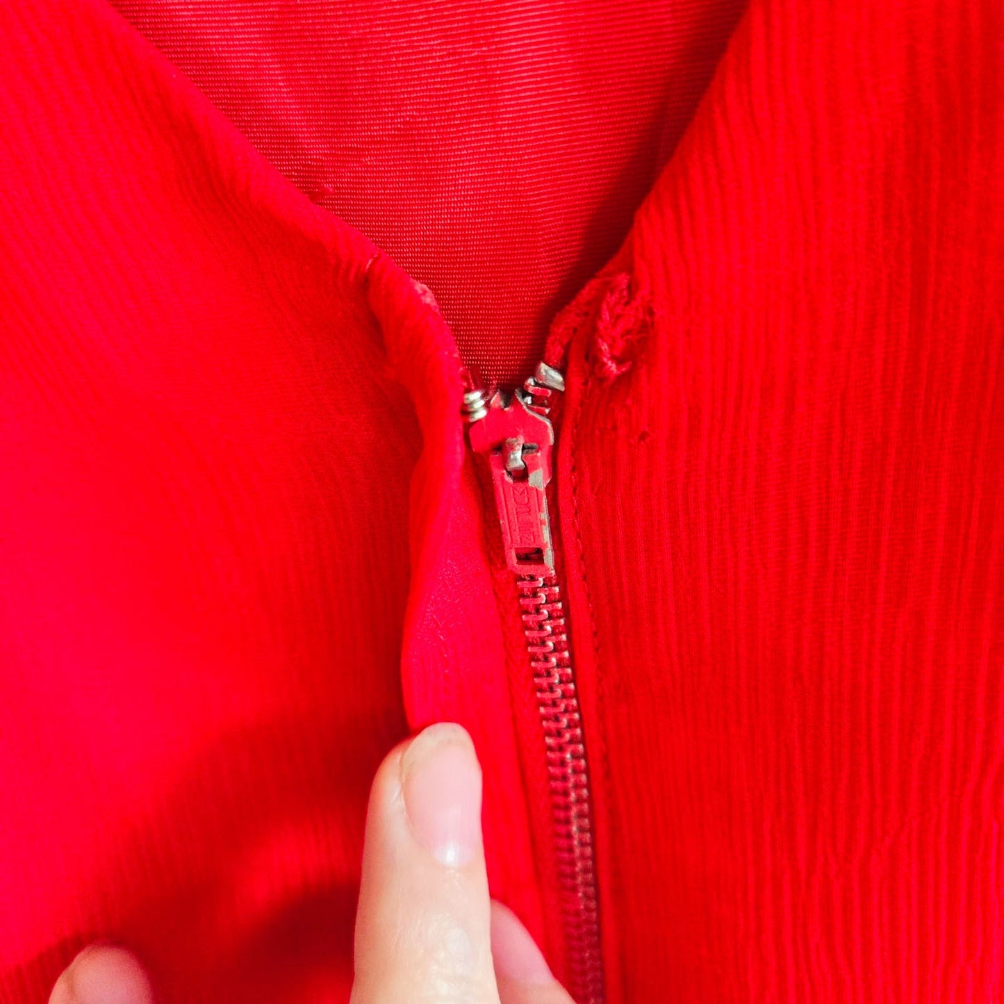 Size Medium Vintage 1960s Red Chiffon Dress