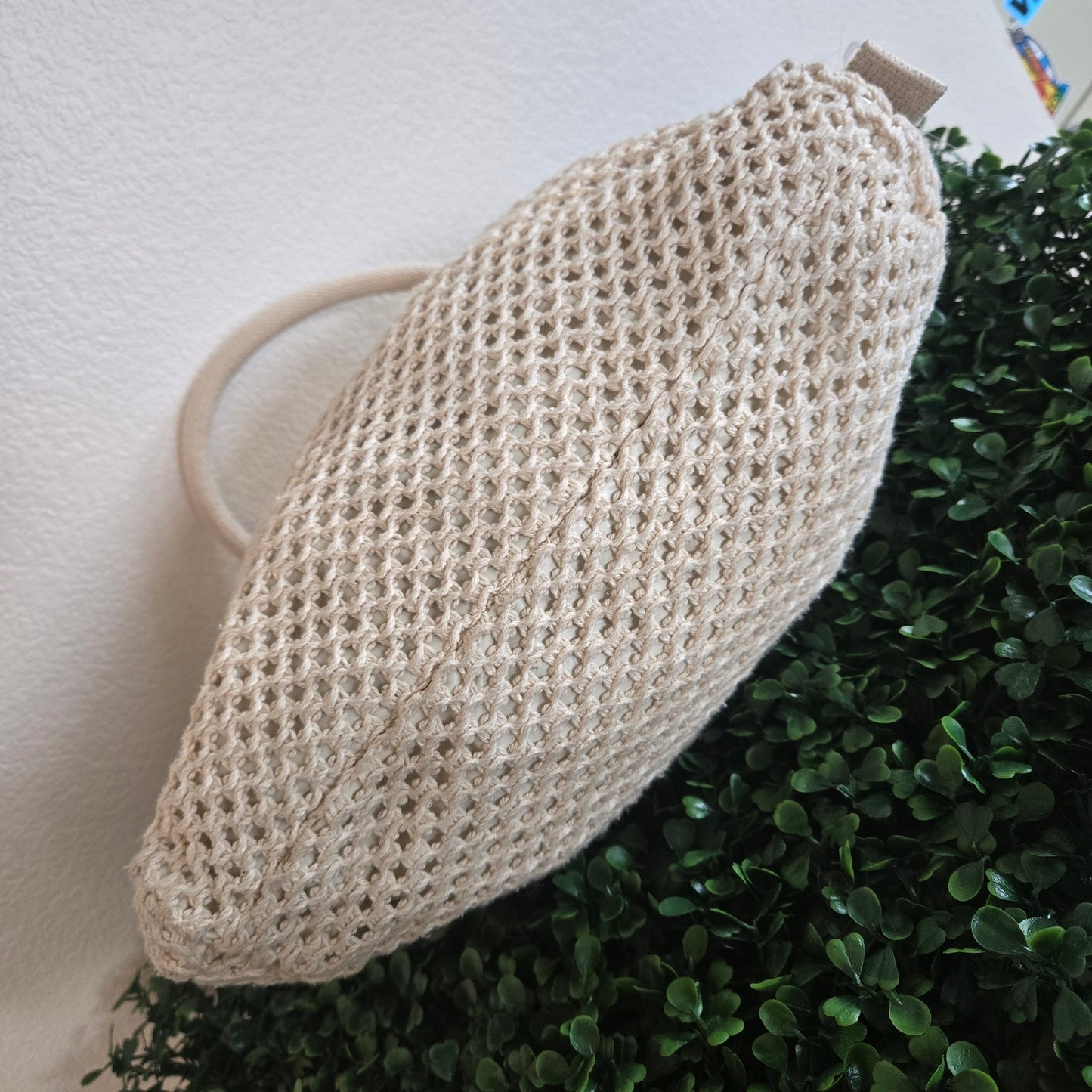 fisher net arm handle small purse natural textured zipper closure