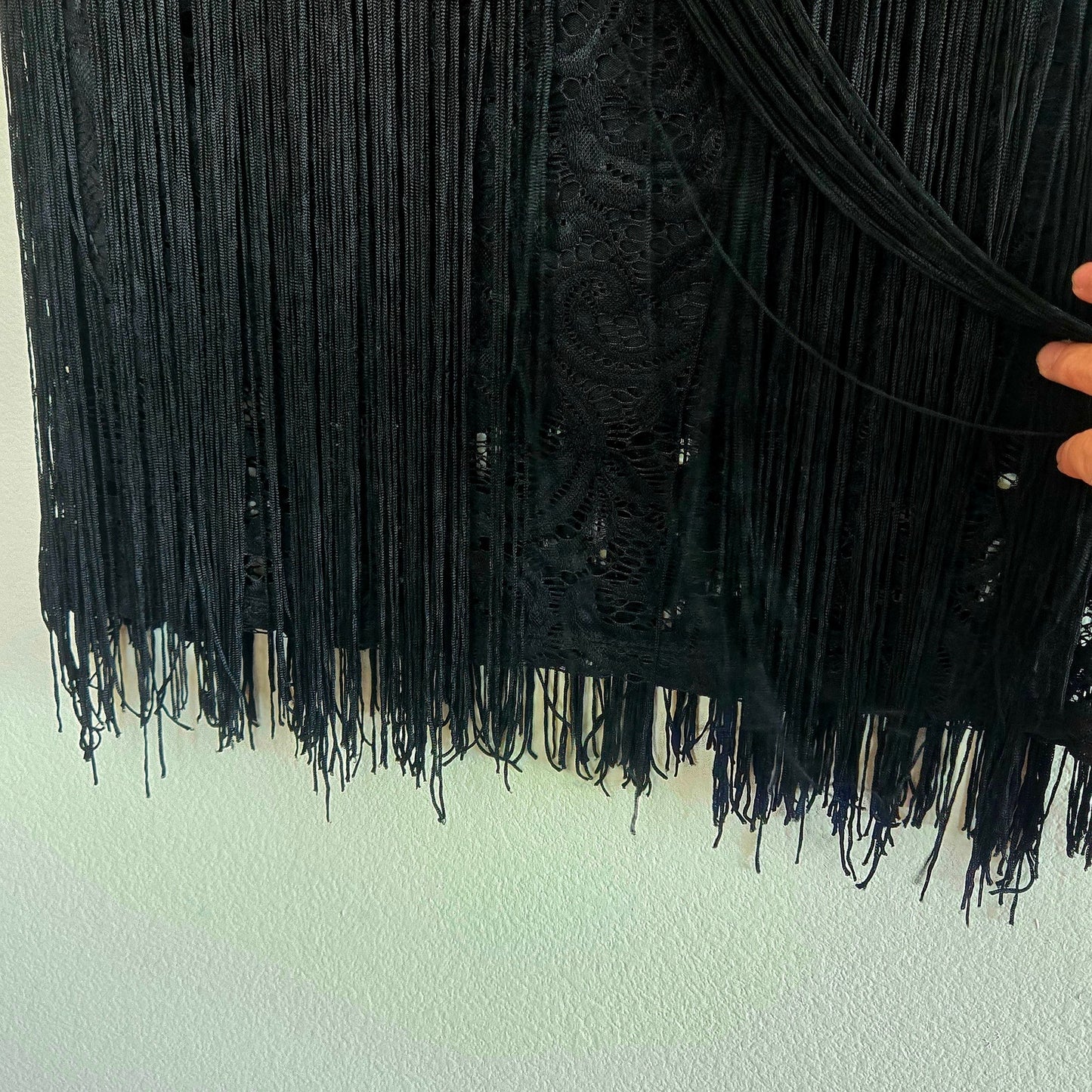 Wrangler Lace and Fringe Country Bohemian whimsygoth knee length skirt