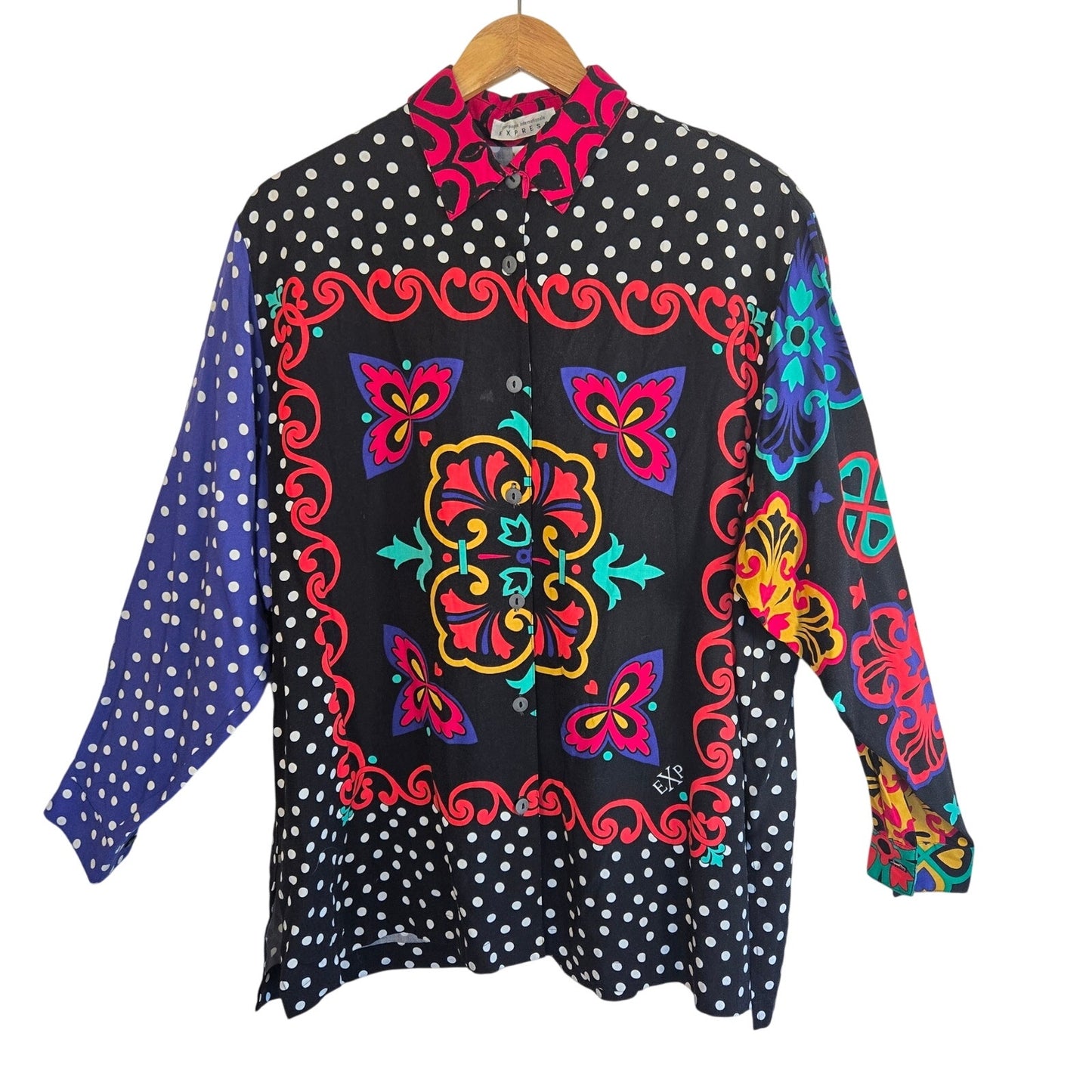 Size L - Vintage 1990s Express Rayon Shirt unique