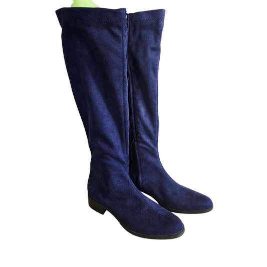 US 8 Bussola Siena Summit Knee-High Boots – Navy Microtec