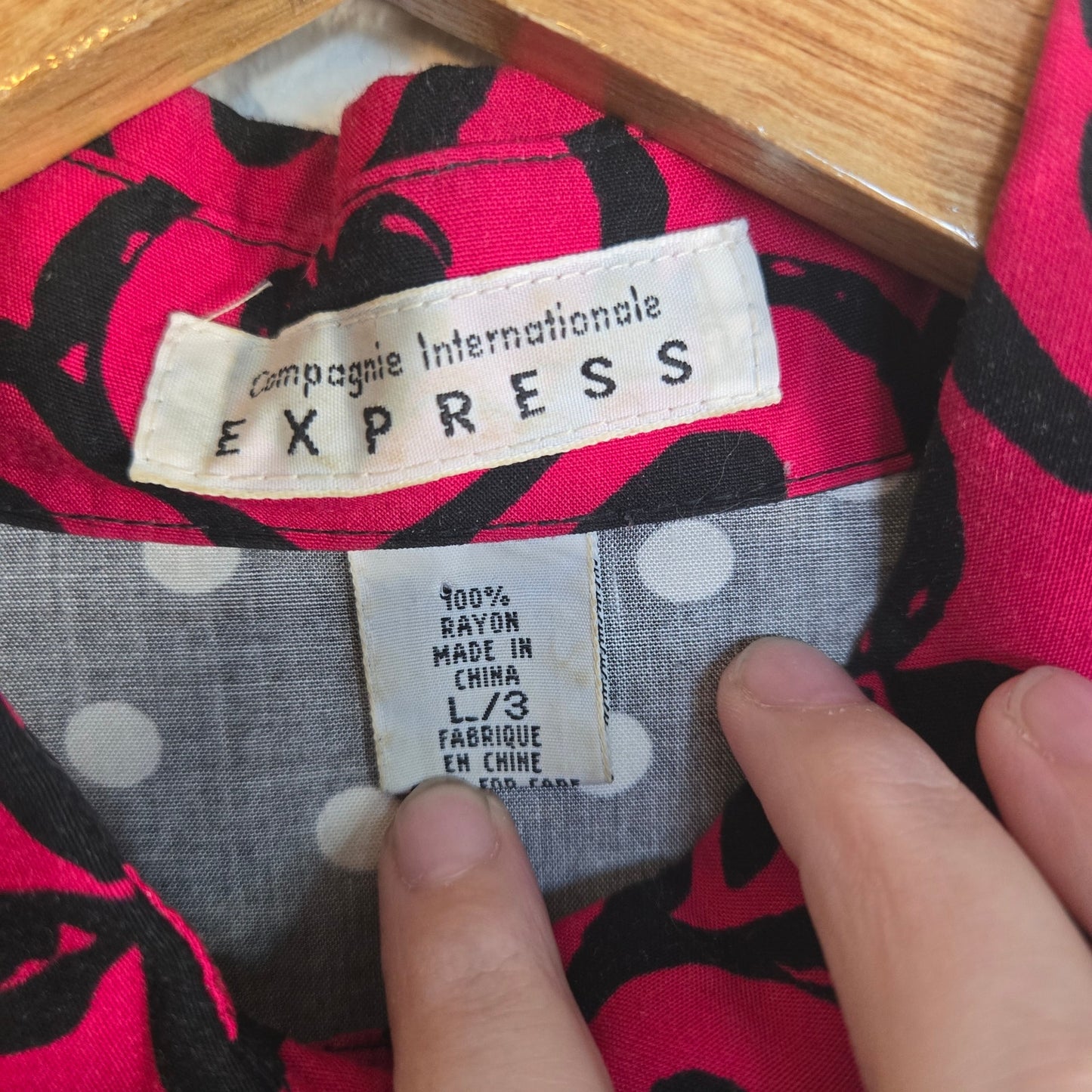 Size L - Vintage 1990s Express Rayon Shirt unique