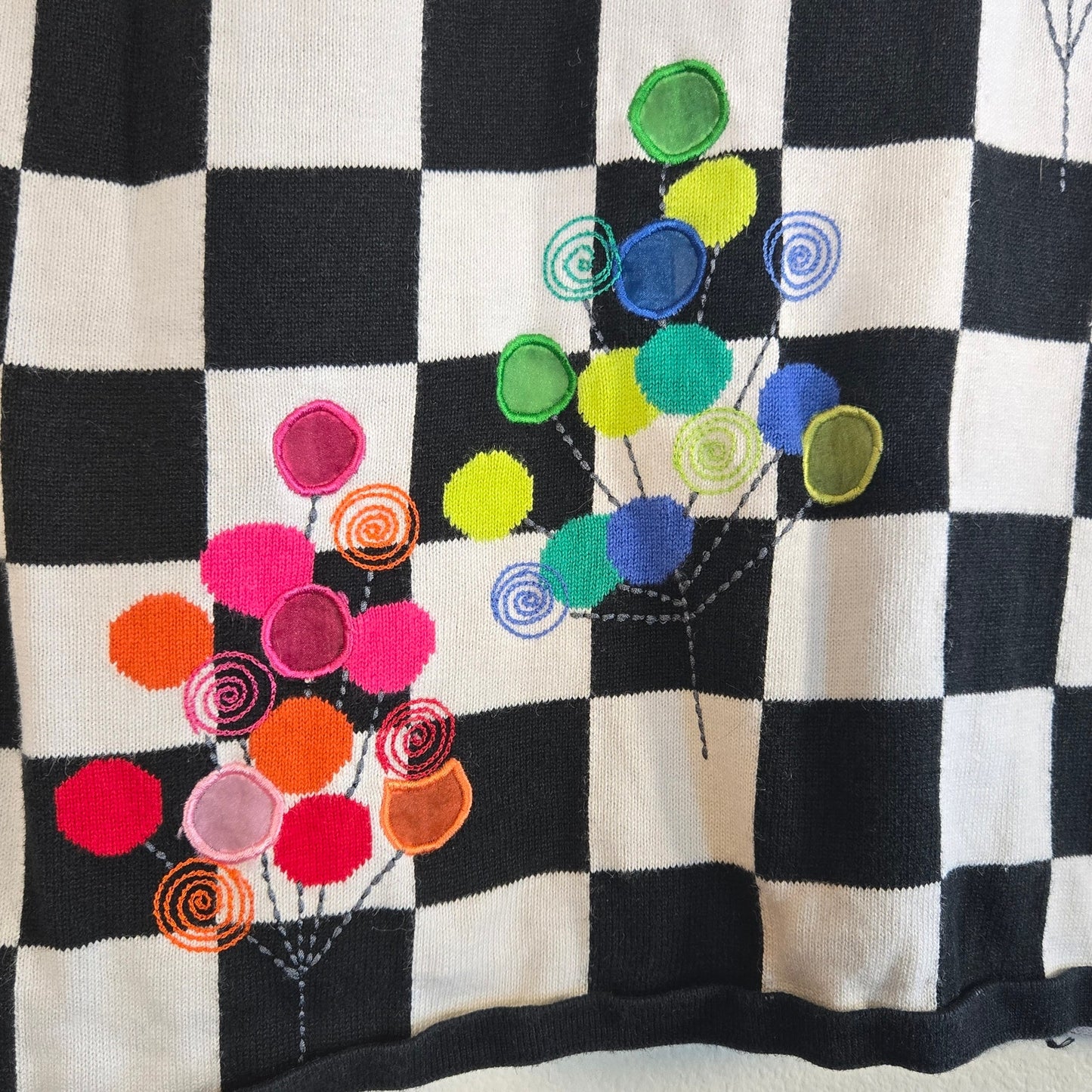 XL Vintage Marissa Christina Knit Balloon Print Turtleneck Tank