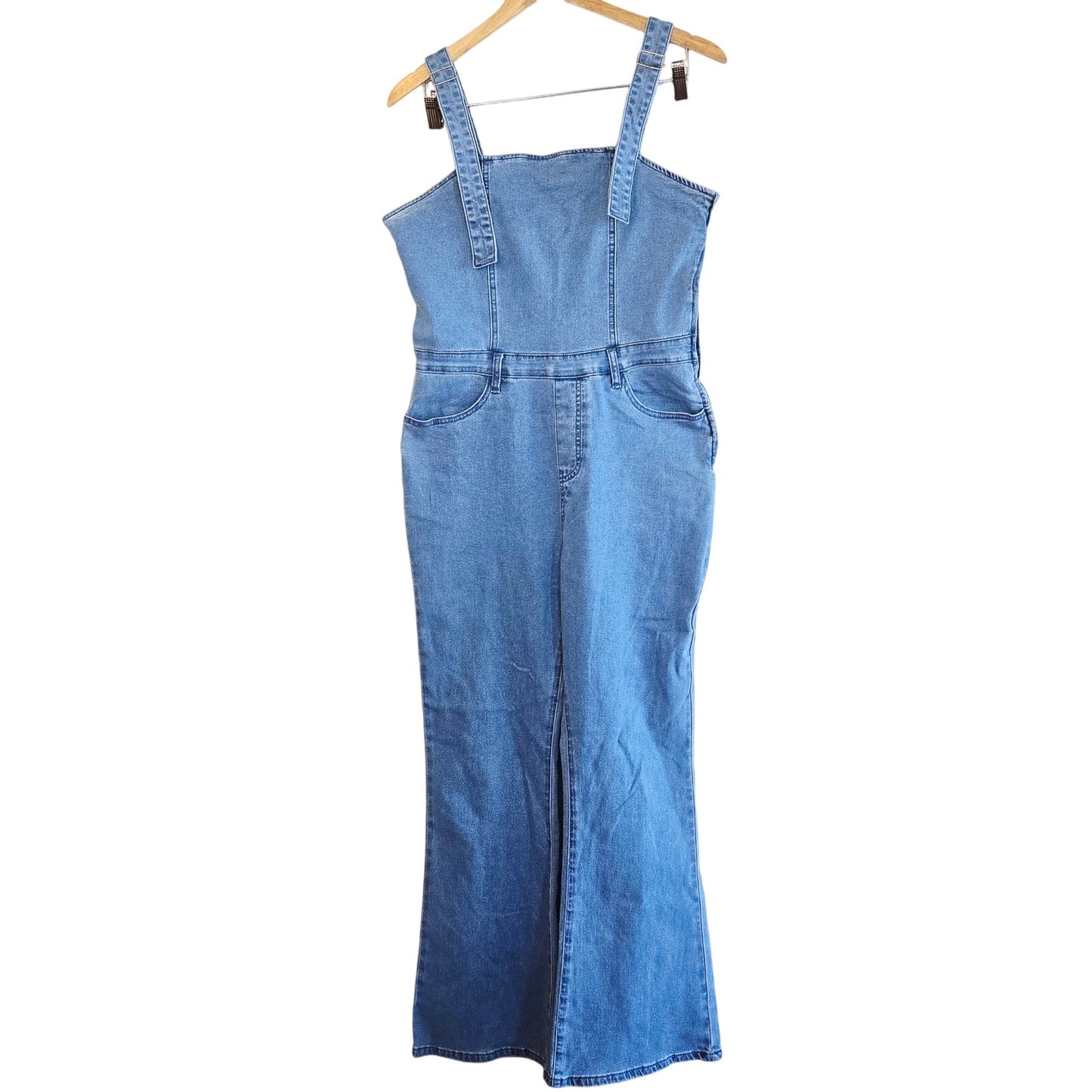Size L – Light Wash Denim Corset Jumpsuit